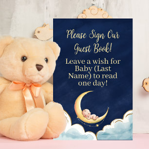 Über dem Mond Baby Celestial-Themed Baby Dusche Sockelschild