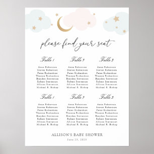 Über dem Mond Baby Shower Chart Poster