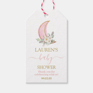 Über dem Mond Baby Shower Girl Geschenkmarke Geschenkanhänger