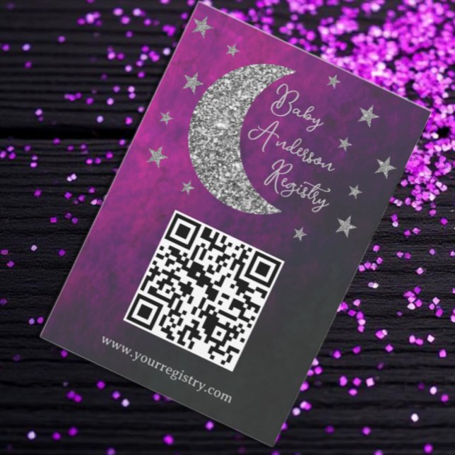 Über dem Mond Baby Shower Registry Begleitkarte (Von Creator hochgeladen)