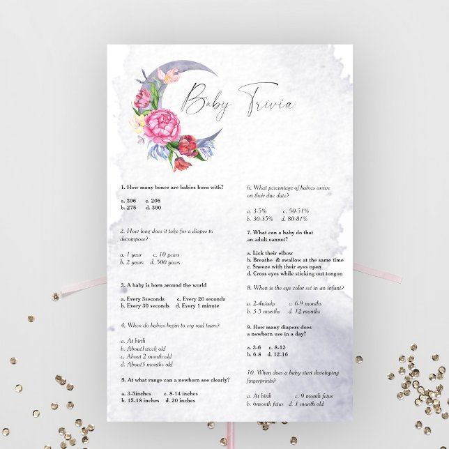 Über dem Mond Baby Trivia Baby Shower Game (Von Creator hochgeladen)