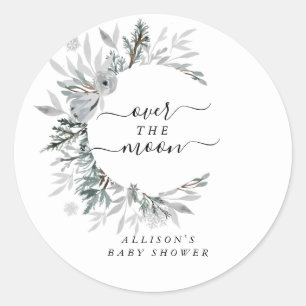 Über dem Mond-Babyaufkleber Runder Aufkleber