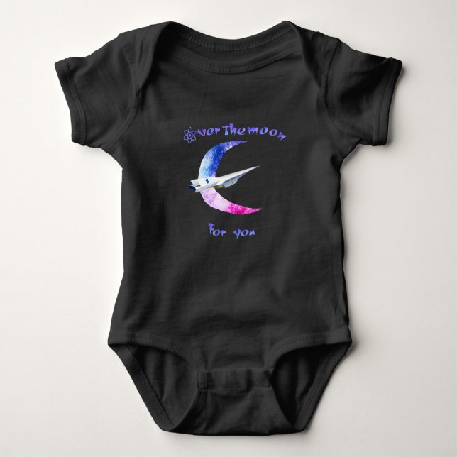 Über dem Mond Babybody Anzug Babybodysuit Baby Strampler (Vorderseite)