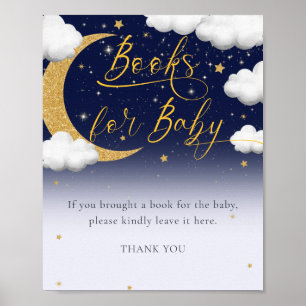 Über dem Mond Babyduschbücher für Babysignatur Poster