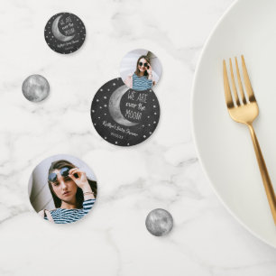 Über dem Mond Babydusche Foto Konfetti