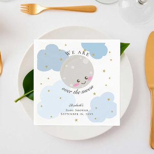 Über dem Mond Babydusche Kawaii Niedliche Pastel Serviette