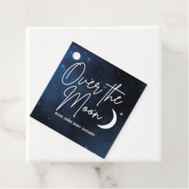 Über dem Mond Babydusche Party Personalisiert Geschenkanhänger