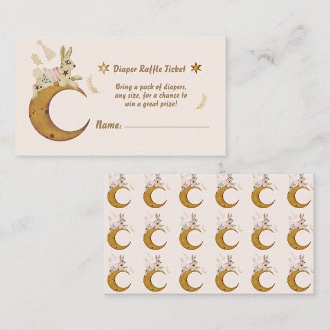 Über dem Mond-Babyduschenduschelturm Begleitkarte (Vorne/Hinten)