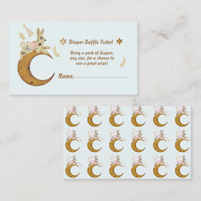 Über dem Mond-Babyduschenduschelturm Begleitkarte (Vorne/Hinten)