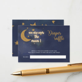 Über dem Mond-Babyduschenduschelturm Begleitkarte