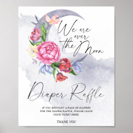 Über dem Mond-Babyduschenduschelturm Poster