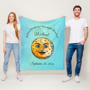 Über dem Mond Babyduschenfest Fleecedecke
