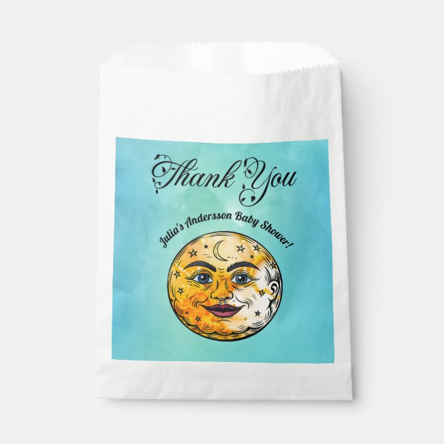 Über dem Mond Babyduschenfest Geschenktütchen (Vorderseite)