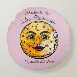 Über dem Mond Babyduschenfest Rundes Kissen