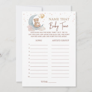 Über dem Mond Babyduschname Diese Baby Tune Card Einladung