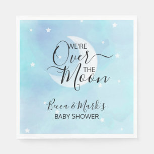 Über dem Mond Blau Danke, Baby Dusche Napkins Serviette