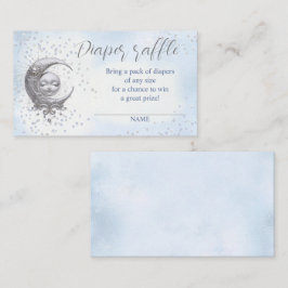 Über dem Mond blauer Babyduschenduschenwaschkarte Begleitkarte