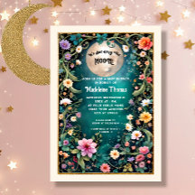 Über dem Mond Blumennacht Rosa Blume Girl