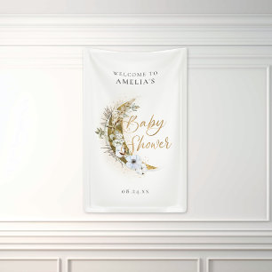 Über dem Mond Boho Gold Dust & Clouds Banner