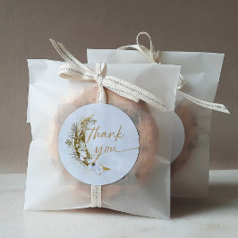 Über dem Mond Boho Gold Dust & Clouds Classic Roun Runder Aufkleber