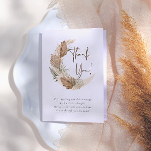 Über dem Mond Boho Palm & Pampas Grass Baby Dusche Dankeskarte