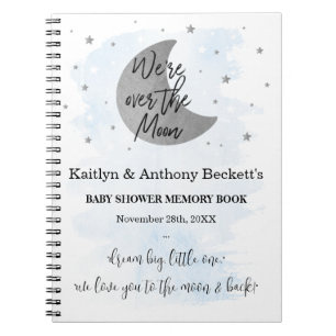 Über dem Mond Boys Baby Shooter Memory Book Notizblock