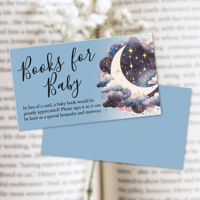 Über dem Mond Bücher für Babydusche Begleitkarte (Over The Moon Books For Baby Shower Enclosure Card)