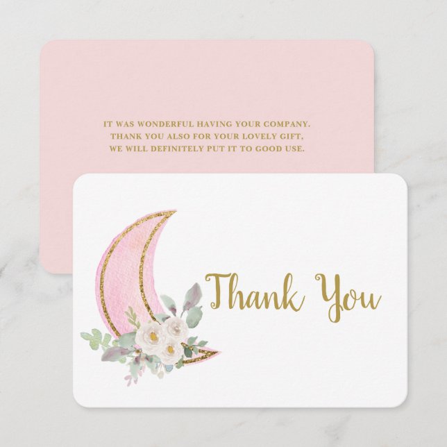 Über dem Mond Danke Karte (Vorne/Hinten)