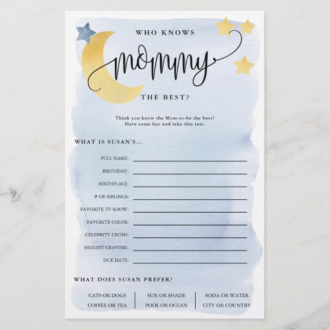 Über dem Mond, der die Mama-Pink-Papierspielkarte  Flyer (Vorne)