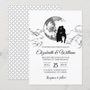 Über dem Mond Elegante Hochzeit Einladung