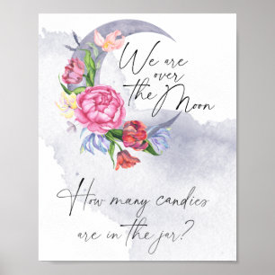 Über dem Mond erraten Sie, wie viele Süßigkeiten e Poster