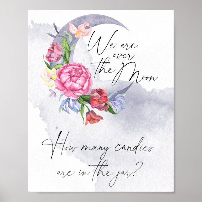 Über dem Mond erraten Sie, wie viele Süßigkeiten e Poster (Vorne)