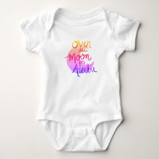 Über dem Mond für die Tante (Farbe) Baby Bodysuit Strampler