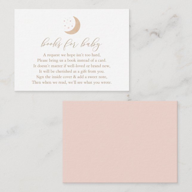Über dem Mond Girl Babyduschbücher für Baby Begleitkarte (Vorne/Hinten)