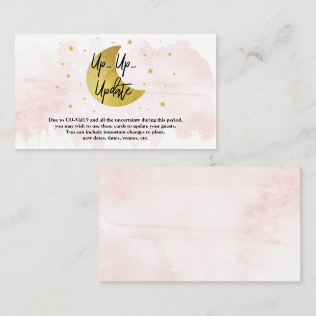 Über dem Mond | Girls Baby Shooting Cards Begleitkarte (Vorne/Hinten)