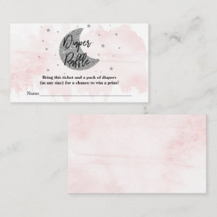 Über dem Mond Girls Baby Shower Diaper Raffle Begleitkarte