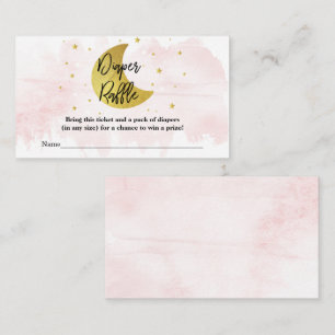 Über dem Mond   Girls Baby Shower Diaper Raffle Begleitkarte