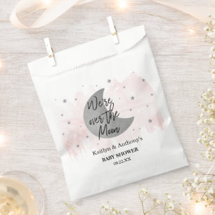 Über dem Mond Girls Baby Shower Geschenktütchen