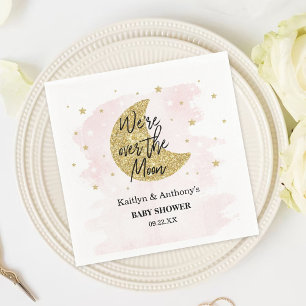 Über dem Mond   Girls Baby Shower Napkins Serviette
