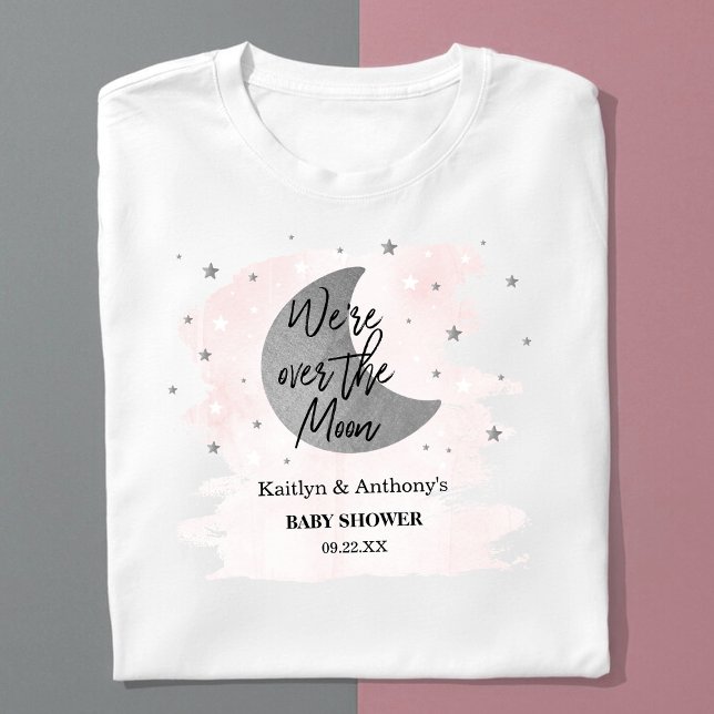 Über dem Mond | Girls Baby Shower T-Shirt (Von Creator hochgeladen)