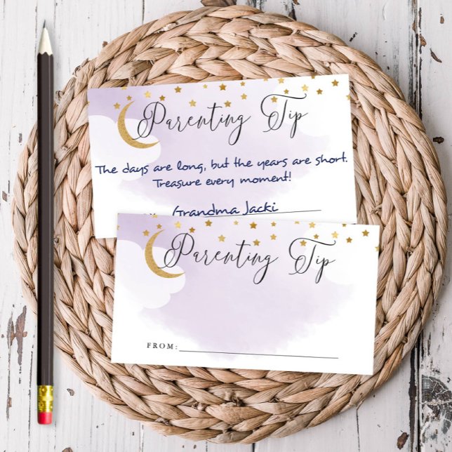 Über dem Mond Lila Eltern Tipp Jar Advice Card Begleitkarte (Von Creator hochgeladen)