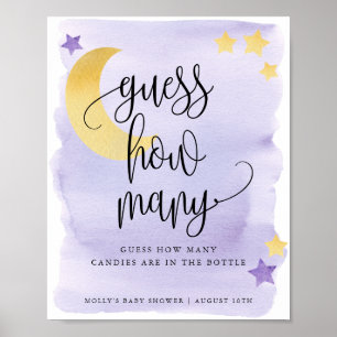 Über dem Mond Lila schätzen, wie viel Spiel Poster