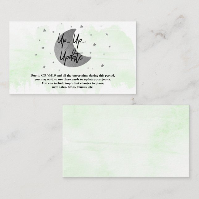 Über dem Mond | Neutrale Baby-Duschaktualisierkart Begleitkarte (Vorne/Hinten)