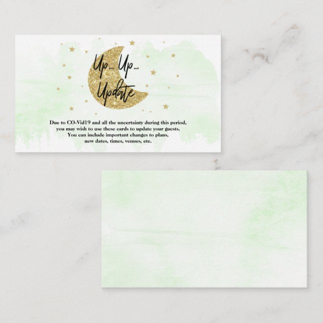 Über dem Mond | Neutrale Baby-Duschaktualisierkart Begleitkarte (Vorne/Hinten)