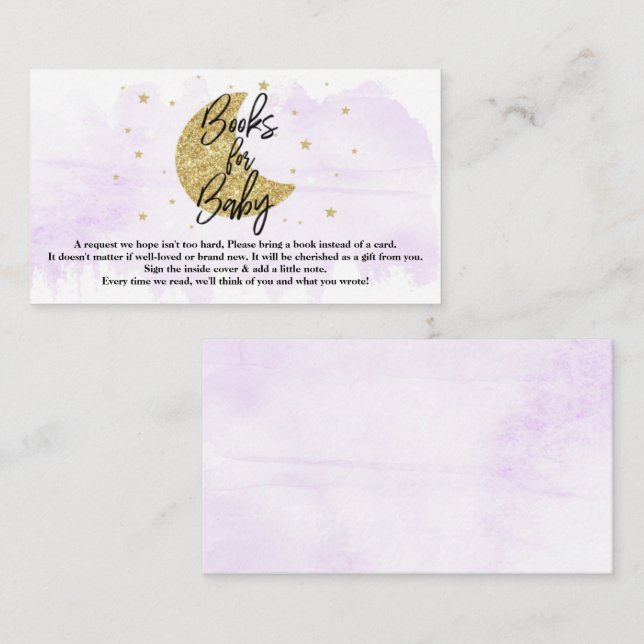 Über dem Mond | Neutrale Babyduschbücher für Kinde Begleitkarte (Vorne/Hinten)