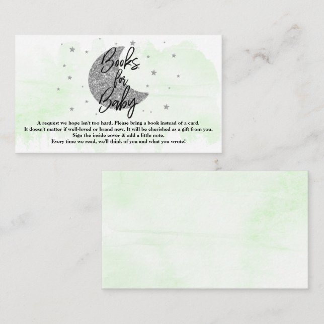 Über dem Mond | Neutrale Babyduschbücher für Kinde Begleitkarte (Vorne/Hinten)