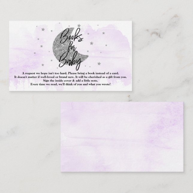 Über dem Mond | Neutrale Babyduschbücher für Kinde Begleitkarte (Vorne/Hinten)