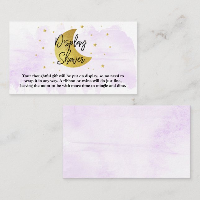 Über dem Mond | Neutrale Babydusche Begleitkarte (Vorne/Hinten)