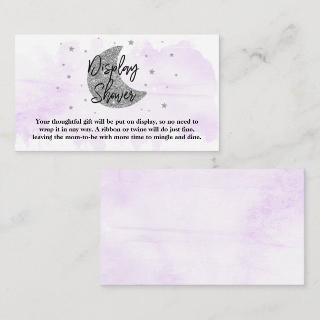 Über dem Mond | Neutrale Babydusche Begleitkarte (Vorne/Hinten)