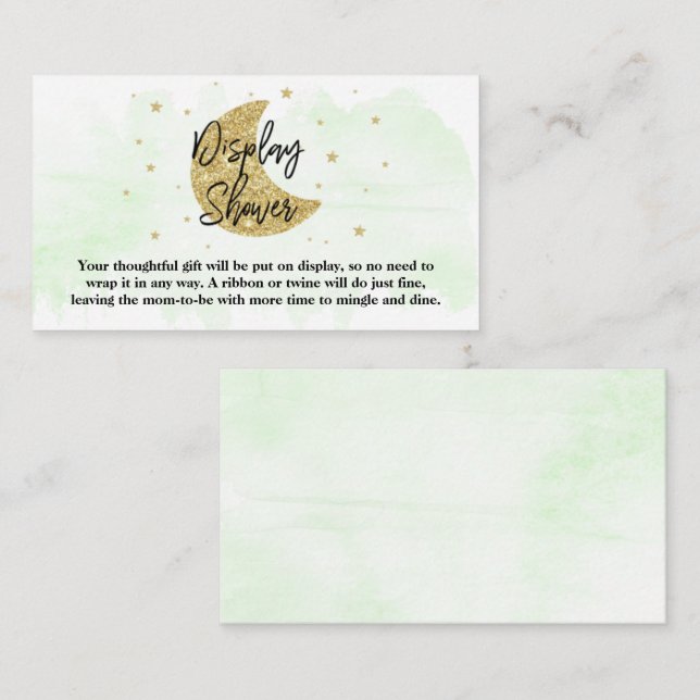 Über dem Mond | Neutrale Babydusche Begleitkarte (Vorne/Hinten)